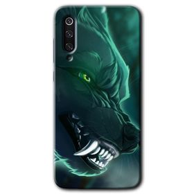 Xiaomi Mi 9 SE Yeşil Kurt Baskılı Uyumlu Silikon Kılıf