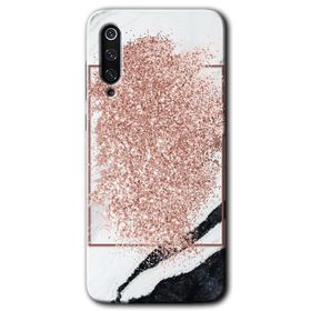 Xiaomi Mi 9 Simli Mermer Baskılı Uyumlu Silikon Kılıf