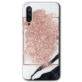 Xiaomi Mi 9 Simli Mermer Baskılı Uyumlu Silikon Kılıf