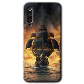 Xiaomi Mi 9 Siyah İnci Baskılı Uyumlu Silikon Kılıf