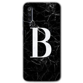 Xiaomi Mi 9 Siyah Mermer Desenli B Harfi Baskılı Uyumlu Silikon Kılıf