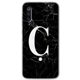 Xiaomi Mi 9 Siyah Mermer Desenli Ç Harfi Baskılı Uyumlu Silikon Kılıf