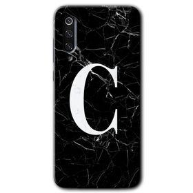 Xiaomi Mi 9 Siyah Mermer Desenli Ç Harfi Baskılı Uyumlu Silikon Kılıf