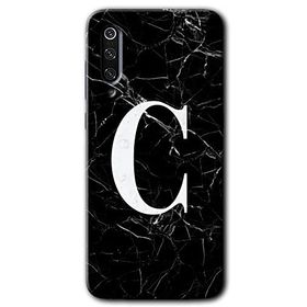 Xiaomi Mi 9 Siyah Mermer Desenli Ç Harfi Baskılı Uyumlu Silikon Kılıf