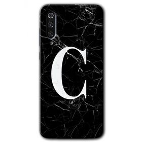 Xiaomi Mi 9 Siyah Mermer Desenli Ç Harfi Baskılı Uyumlu Silikon Kılıf