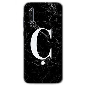 Xiaomi Mi 9 Siyah Mermer Desenli Ç Harfi Baskılı Uyumlu Silikon Kılıf