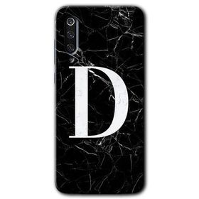 Xiaomi Mi 9 Siyah Mermer Desenli D Harfi Baskılı Uyumlu Silikon Kılıf