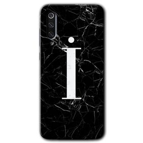 Xiaomi Mi 9 Siyah Mermer Desenli I Harfi Baskılı Uyumlu Silikon Kılıf
