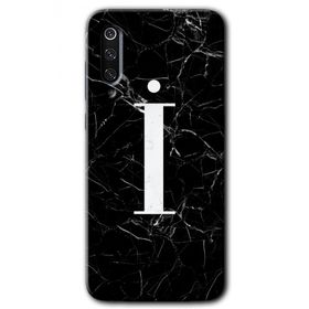 Xiaomi Mi 9 Siyah Mermer Desenli I Harfi Baskılı Uyumlu Silikon Kılıf