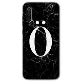 Xiaomi Mi 9 Siyah Mermer Desenli Ö Harfi Baskılı Uyumlu Silikon Kılıf