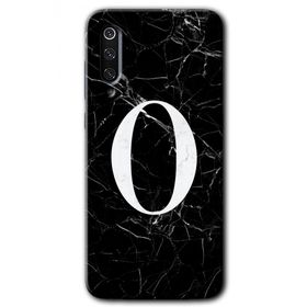 Xiaomi Mi 9 Siyah Mermer Desenli Ö Harfi Baskılı Uyumlu Silikon Kılıf