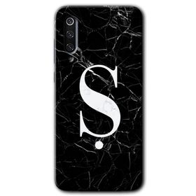 Xiaomi Mi 9 Siyah Mermer Desenli Ş Harfi Baskılı Uyumlu Silikon Kılıf