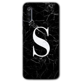 Xiaomi Mi 9 Siyah Mermer Desenli Ş Harfi Baskılı Uyumlu Silikon Kılıf