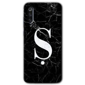 Xiaomi Mi 9 Siyah Mermer Desenli Ş Harfi Baskılı Uyumlu Silikon Kılıf