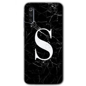Xiaomi Mi 9 Siyah Mermer Desenli Ş Harfi Baskılı Uyumlu Silikon Kılıf