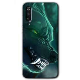 Xiaomi Mi 9 Yeşil Kurt Baskılı Uyumlu Silikon Kılıf