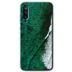 Xiaomi Mi 9 Yeşil Okyanus Baskılı Uyumlu Silikon Kılıf