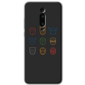 Xiaomi Mi 9T Avengers Minimalism Baskılı Uyumlu Silikon Kılıf