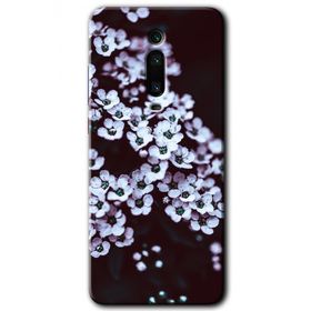 Xiaomi Mi 9T Beyaz Çiçek Baskılı Uyumlu Silikon Kılıf