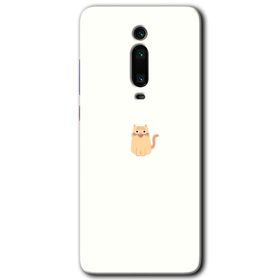 Xiaomi Mi 9T Cat Minimalism Baskılı Uyumlu Silikon Kılıf
