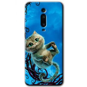 Xiaomi Mi 9T Çılgın Kedi Baskılı Uyumlu Silikon Kılıf