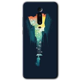 Xiaomi Mi 9T City Bird Sky Baskılı Uyumlu Silikon Kılıf