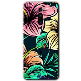 Xiaomi Mi 9T Çizim Çiçekler Baskılı Uyumlu Silikon Kılıf