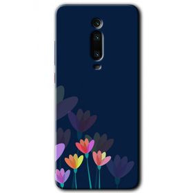 Xiaomi Mi 9T Çizim Çiçekleri Baskılı Uyumlu Silikon Kılıf