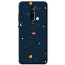 Xiaomi Mi 9T Çizim Gezegen Baskılı Uyumlu Silikon Kılıf