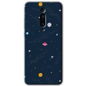 Xiaomi Mi 9T Çizim Gezegen Baskılı Uyumlu Silikon Kılıf