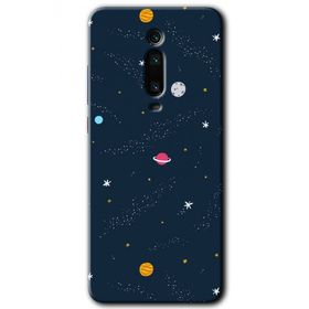 Xiaomi Mi 9T Çizim Gezegen Baskılı Uyumlu Silikon Kılıf