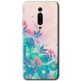 Xiaomi Mi 9T Çizim Yapraklar Baskılı Uyumlu Silikon Kılıf