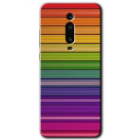 Xiaomi Mi 9T Colorful Lines Baskılı Uyumlu Silikon Kılıf