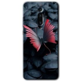 Xiaomi Mi 9T Dark Butterfly Baskılı Uyumlu Silikon Kılıf