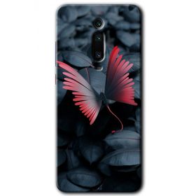 Xiaomi Mi 9T Dark Butterfly Baskılı Uyumlu Silikon Kılıf