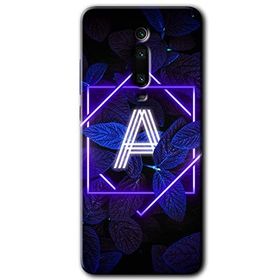 Xiaomi Mi 9T Dark Neon Yaprak A Harfi Baskılı Uyumlu Silikon Kılıf