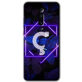 Xiaomi Mi 9T Dark Neon Yaprak C Harfi Baskılı Uyumlu Silikon Kılıf