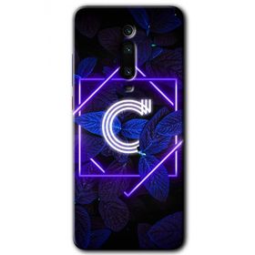 Xiaomi Mi 9T Dark Neon Yaprak C Harfi Baskılı Uyumlu Silikon Kılıf