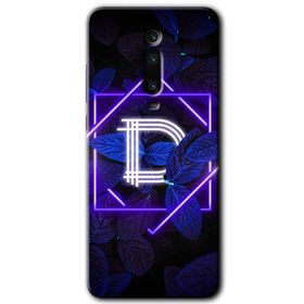 Xiaomi Mi 9T Dark Neon Yaprak D Harfi Baskılı Uyumlu Silikon Kılıf