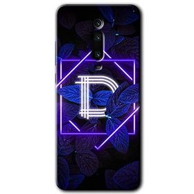 Xiaomi Mi 9T Dark Neon Yaprak D Harfi Baskılı Uyumlu Silikon Kılıf
