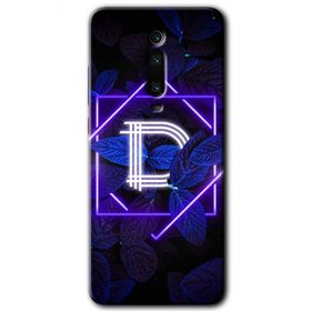 Xiaomi Mi 9T Dark Neon Yaprak D Harfi Baskılı Uyumlu Silikon Kılıf