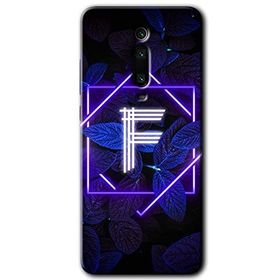 Xiaomi Mi 9T Dark Neon Yaprak F Harfi Baskılı Uyumlu Silikon Kılıf