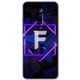 Xiaomi Mi 9T Dark Neon Yaprak F Harfi Baskılı Uyumlu Silikon Kılıf