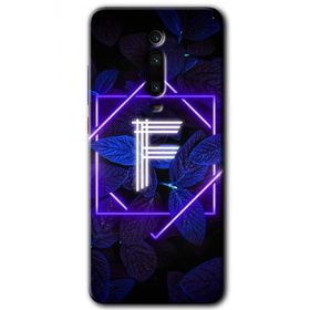 Xiaomi Mi 9T Dark Neon Yaprak F Harfi Baskılı Uyumlu Silikon Kılıf
