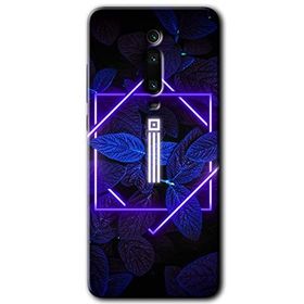 Xiaomi Mi 9T Dark Neon Yaprak I Harfi Baskılı Uyumlu Silikon Kılıf