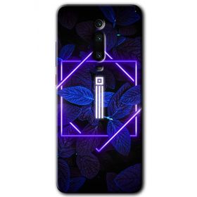 Xiaomi Mi 9T Dark Neon Yaprak I Harfi Baskılı Uyumlu Silikon Kılıf