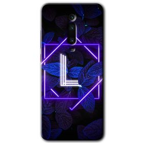 Xiaomi Mi 9T Dark Neon Yaprak L Harfi Baskılı Uyumlu Silikon Kılıf