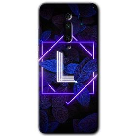 Xiaomi Mi 9T Dark Neon Yaprak L Harfi Baskılı Uyumlu Silikon Kılıf