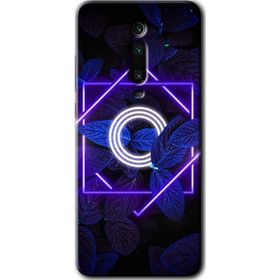 Xiaomi Mi 9T Dark Neon Yaprak Ö Harfi Baskılı Uyumlu Silikon Kılıf