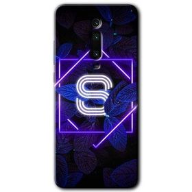 Xiaomi Mi 9T Dark Neon Yaprak S Harfi Baskılı Uyumlu Silikon Kılıf